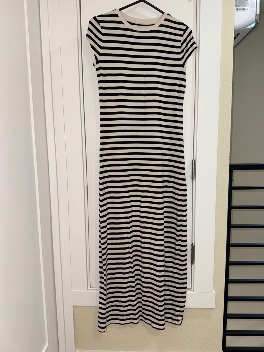 Striped Black and White Maxi Dress - Classic Tee Style